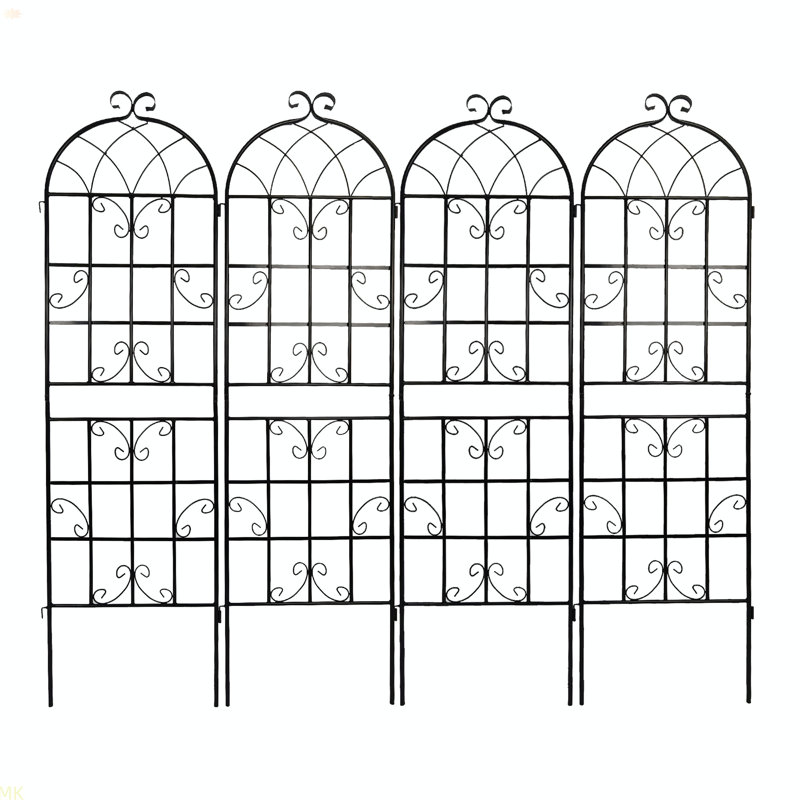 Paquet de 4 treillis de jardin en métal antirouille pour plantes grimpantes, H 70,96 po x l 80,09 po x P 0,01 po