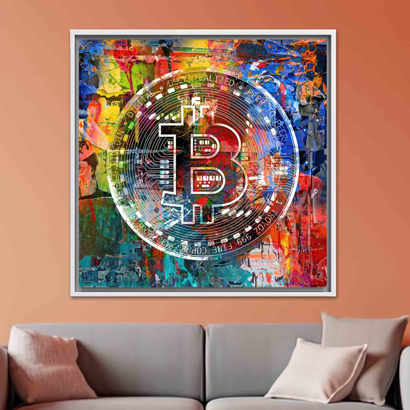 "Elevate Your Space" avec impression sur toile colorée, 1P, toile blanche encadrée, 15,8 po H x 15,8 po l