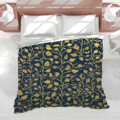 Édredon jaune à motif floral