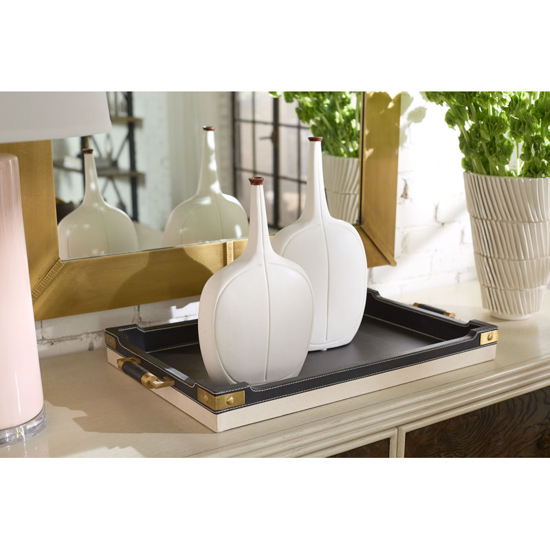 Toulon Decorative Tray, Black/Walnut