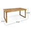 Table de salle à manger d'extérieur en bois d'acacia de 69 po, finition sablée naturelle