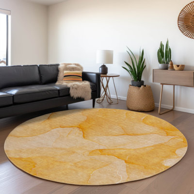 Premium Machine Washable Cerrito AMF509 Orange Rug