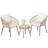 3 Piece Patio Bistro Set W/heavy Duty Metal Frame For Balcony Garden & Poolside