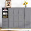Lit escamotable grand format VARELON avec placard, tiroirs et tablettes-1531536749
