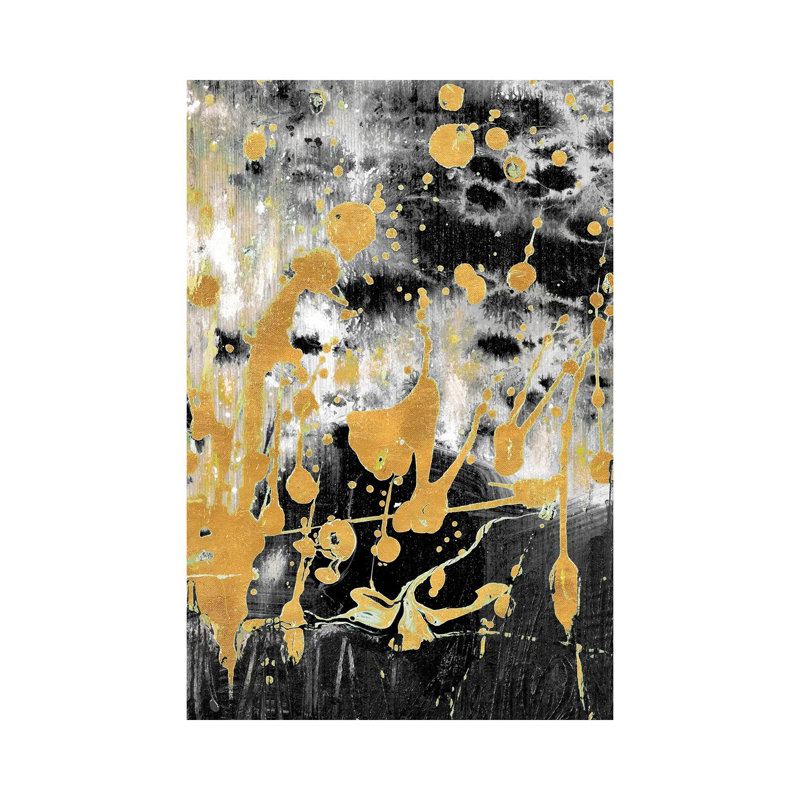 Gold Reflections Abstract by Andy Beauchamp - Wrapped Canvas Gallery-Wrapped Canvas Giclée, 20.32 cm H x 30.48 cm W