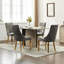 Rayonne, gris, chenille, chaises de salle à manger, American Traditional, pieds en acier inoxydable plaqué or, assise haute, confortable et longue durée-920985422-920985419