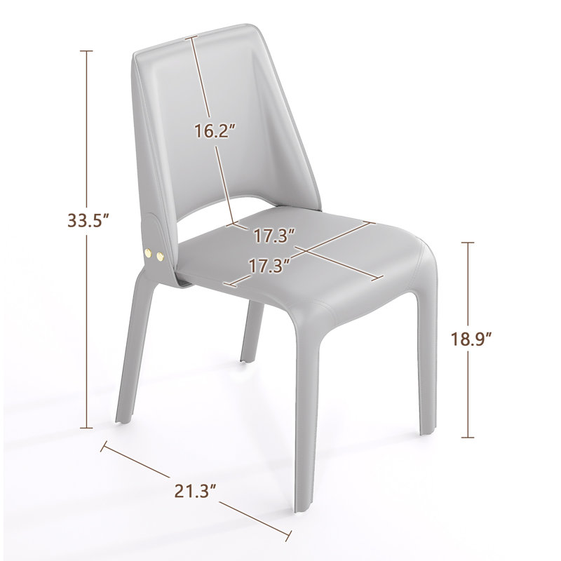 Chaise en cuir Vannes, 6, Bleu, Aucun assemblage requis
