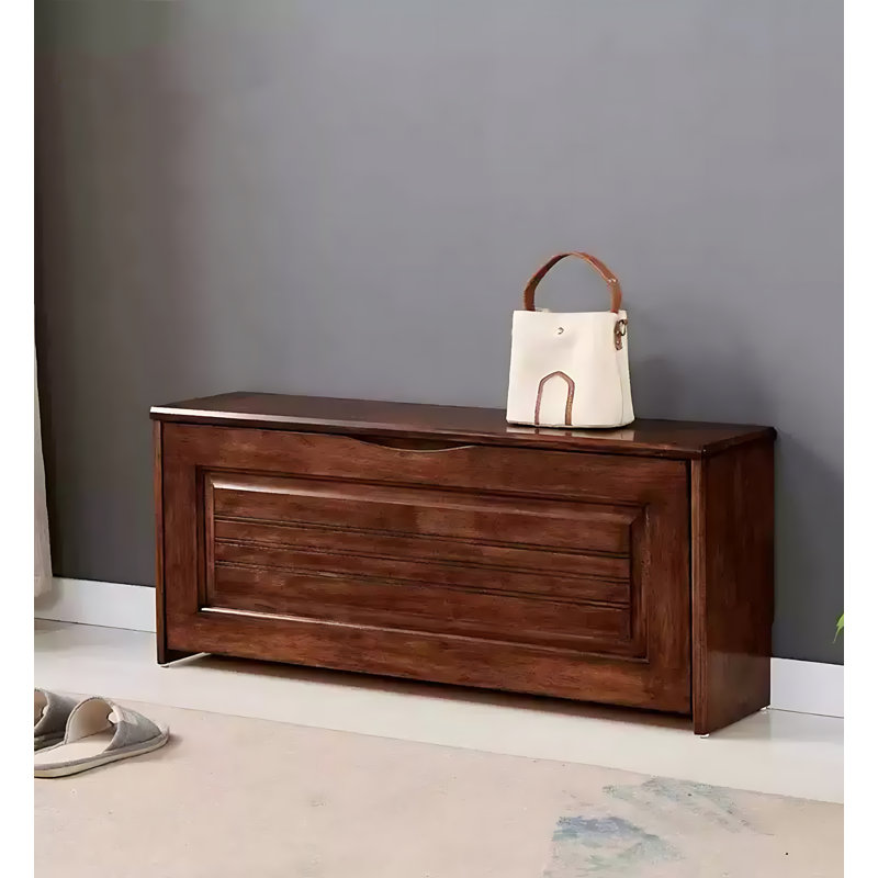 Banc à chaussures en bois massif Traditional, Brun