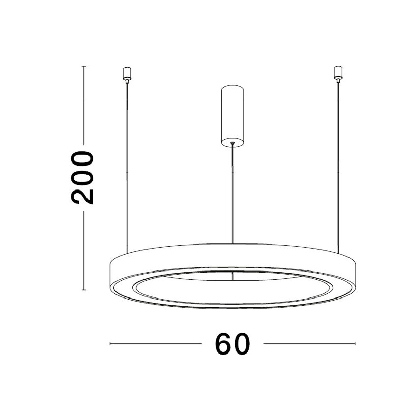 Triac Dimmable Brass Gold Aluminium & Acrylic LED 50 Watt 230 Volt 2968Lm 3000K IP20 D: 80 H: 200 cm Adjustable Height, White