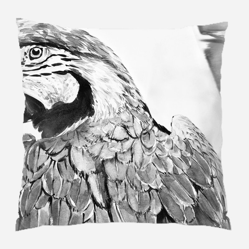 Coussin perroquet Vance, Microsuède, Intérieur