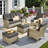 5 - Piece Wicker Outdoor Patio Furniture Set with Cushions and Ottomans-180226573