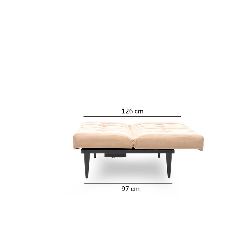 Canapé-lit rembourré 57,5 po, 100 % polyester crème
