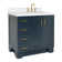 Freitas 36'' Solid Wood Single Bathroom Vanity with 1.5'' White Quartz Top, Right Offset Rectangular Sink