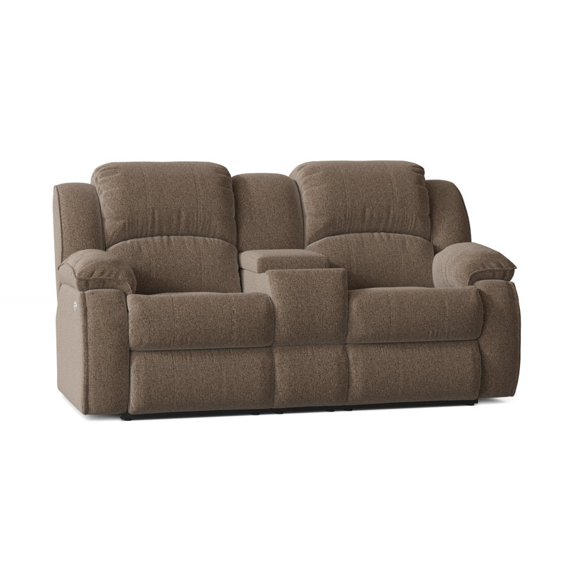 Cagney Upholstered 78'' Power Reclining Loveseat, Cyber Space Driftwood	Polyester