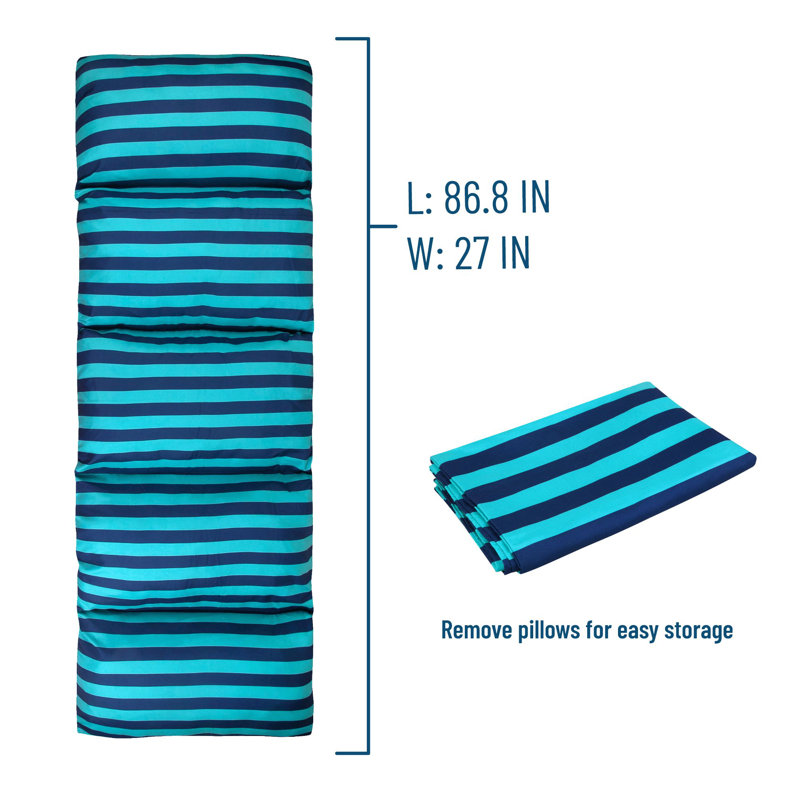 Wildkin Microfiber Pillowcase Lounger Cover – Travel-Friendly Sleepover Lounger, Fits Standard Pillows (Pillows Not Included), Soft Cotton Blend, Fun Patterns for Kids - Blue Stripes