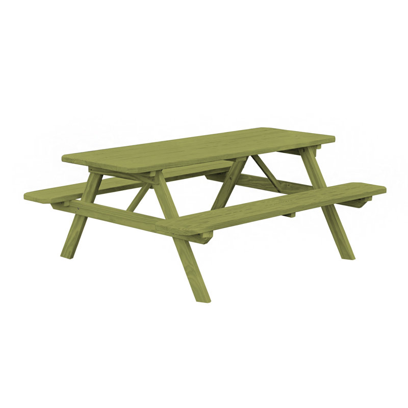 Table de pique-nique en bois massif Latisia, Teinte tilleul