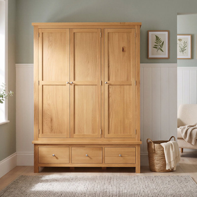 Dover 3 Door Solid Wood Wardrobe
