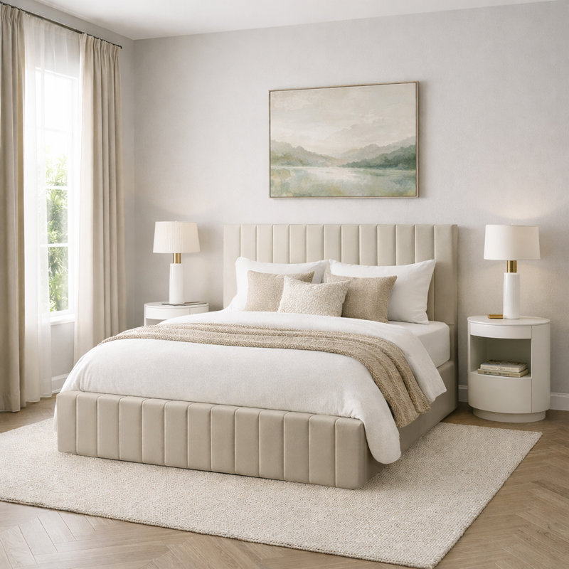 Morgana Upholstered Storage Bed Frame    , Kingsize (5'), Coffee
