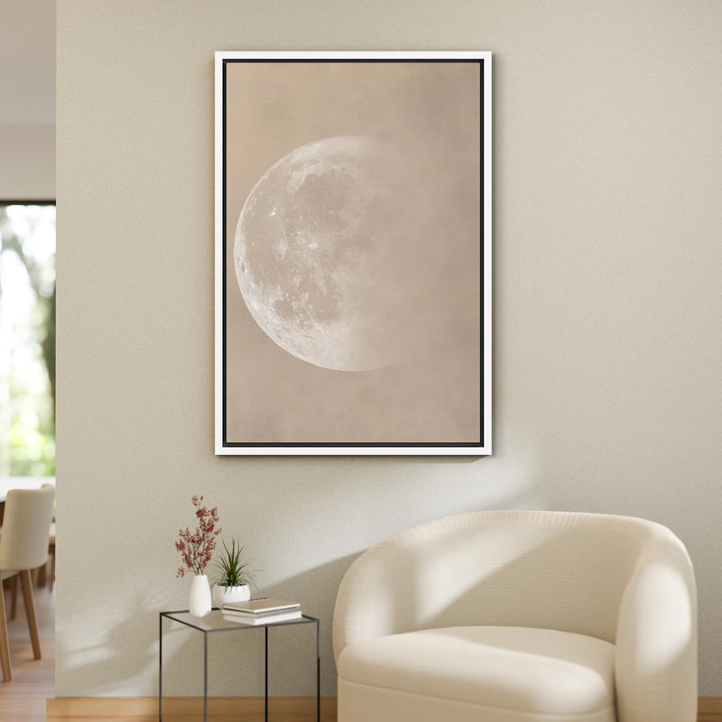 «Crescent Moon Minimalist Lunar Phase» sur, H 36 po x l 24 po, Blanc