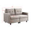 Canapé modulaire avec repose-pieds canapé en forme de L Causeuse pour salon Chambre à coucher Bureau à domicile Petit espace (gris clair, 2 sièges)