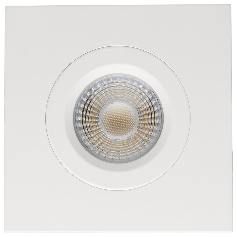 4" Square Adjustable Trim Selectable Color Temperature Dimmable Air-Tight IC Rated LED Canless Recessed Lighting Kit, White