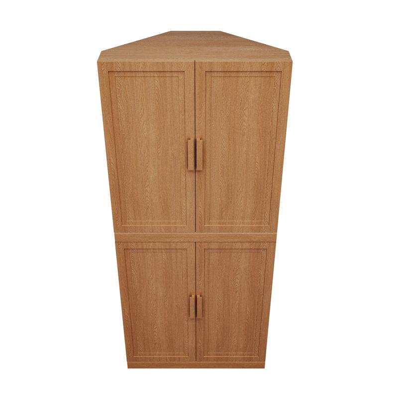 Armoire d'angle avec tablette réglable Cieria, Noyer