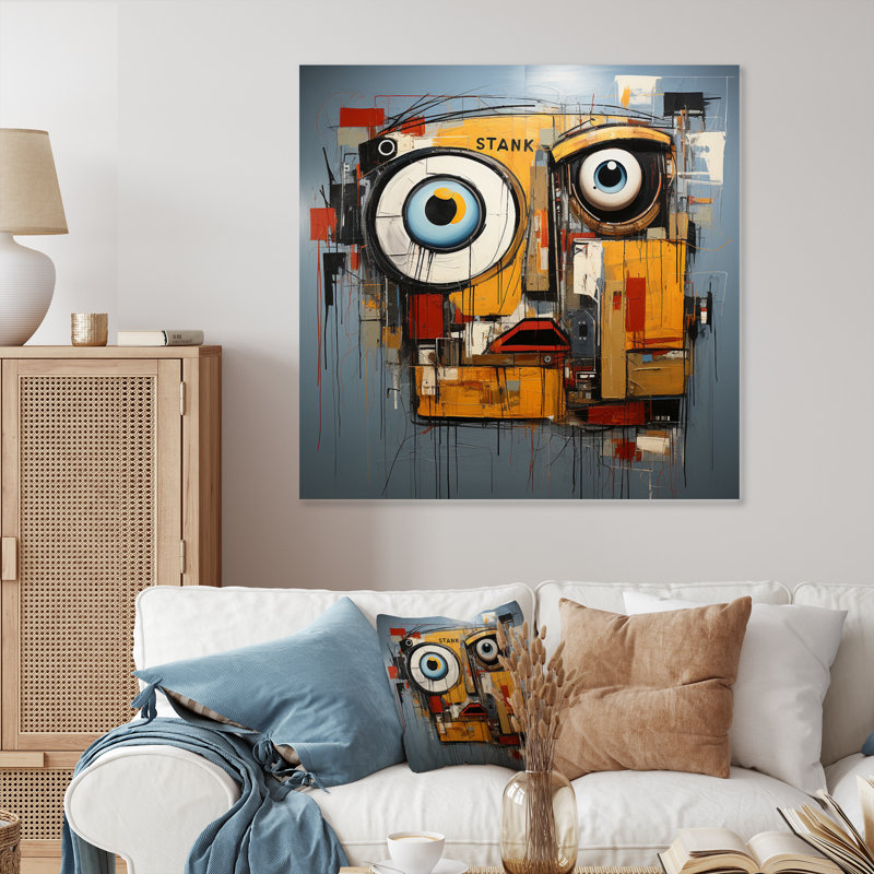 Pop Art Modern Robot VI - Abstract Metal Wall Art, 23" H x 23" W x 1" D