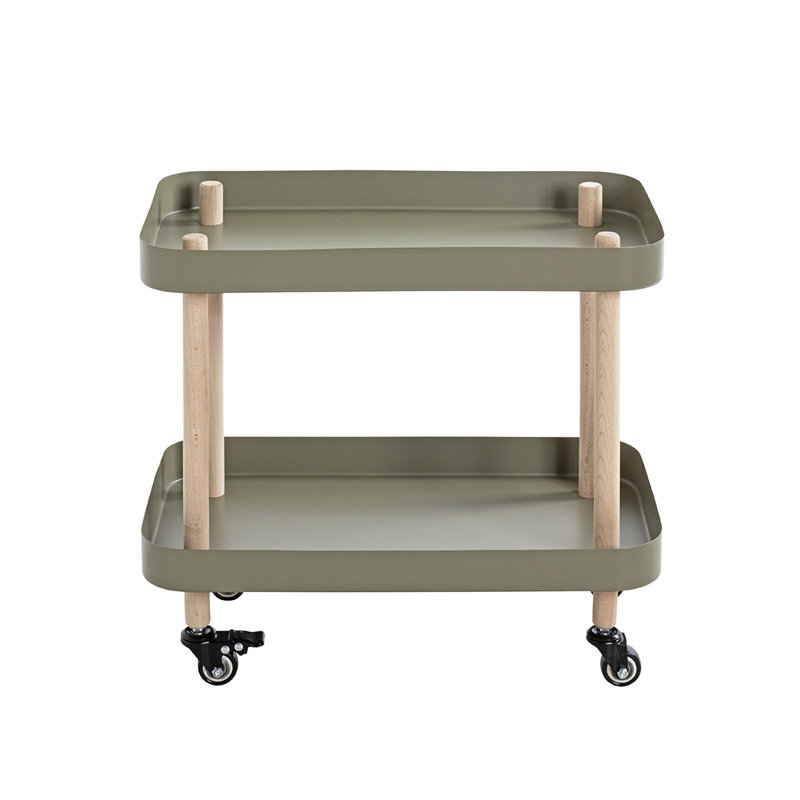 Side table on castors, Green