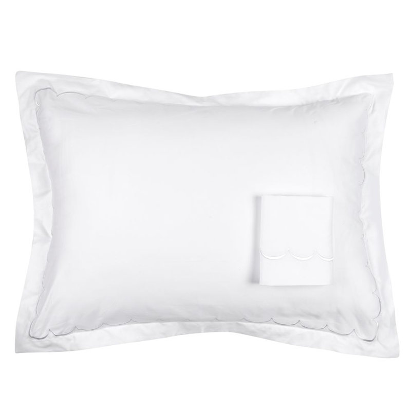 Brazier Sateen Duvet Cover, White, Queen Duvet Cover + 2 Standard Shams