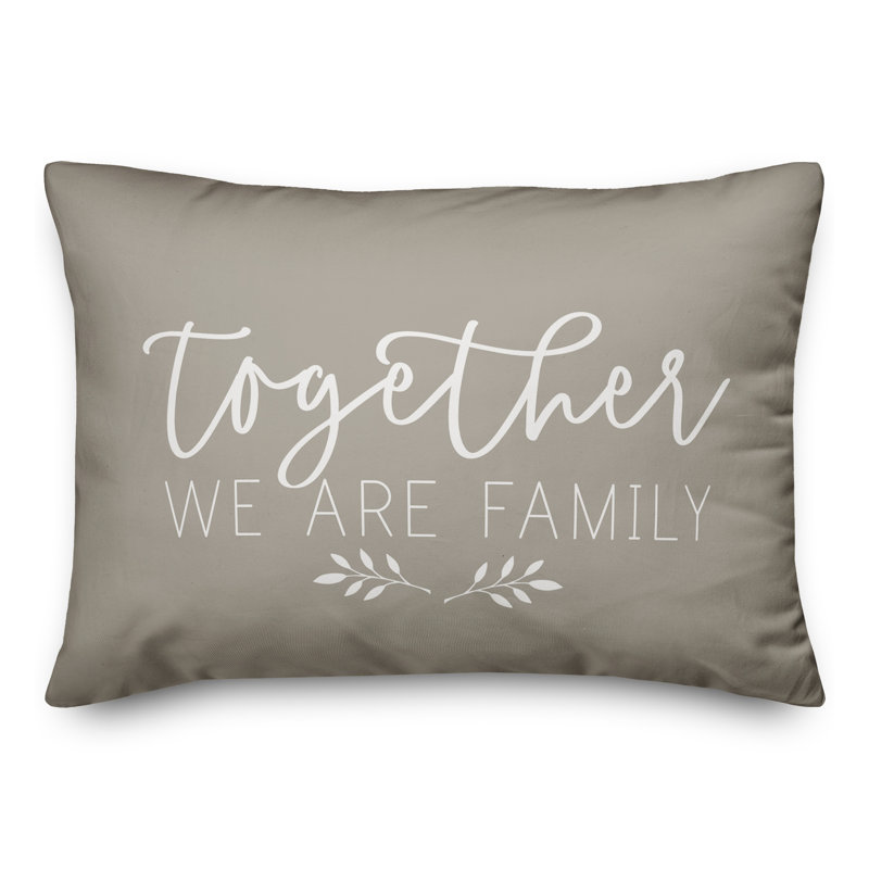 Ensemble de housse de coussin rectangulaire avec insert Together We Are Family