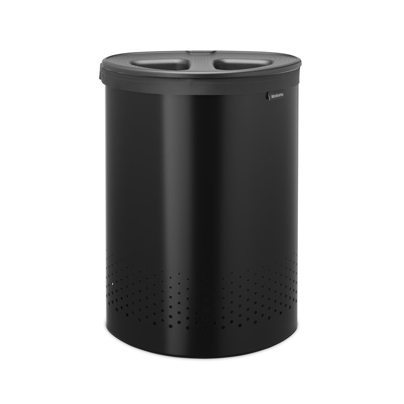 Brabantia Dual Compartment Laundry Hamper, Matte Black