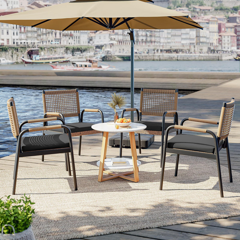 Patio Dining Armchair, Black