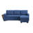 92" Modern Linen Pull Out Sectional Sofa With Storage Chaise,USB Port And Cup Holder-1089574136