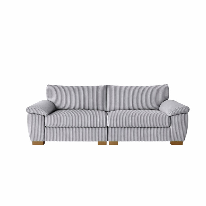 2 Seater Corduroy Sofa, Silver