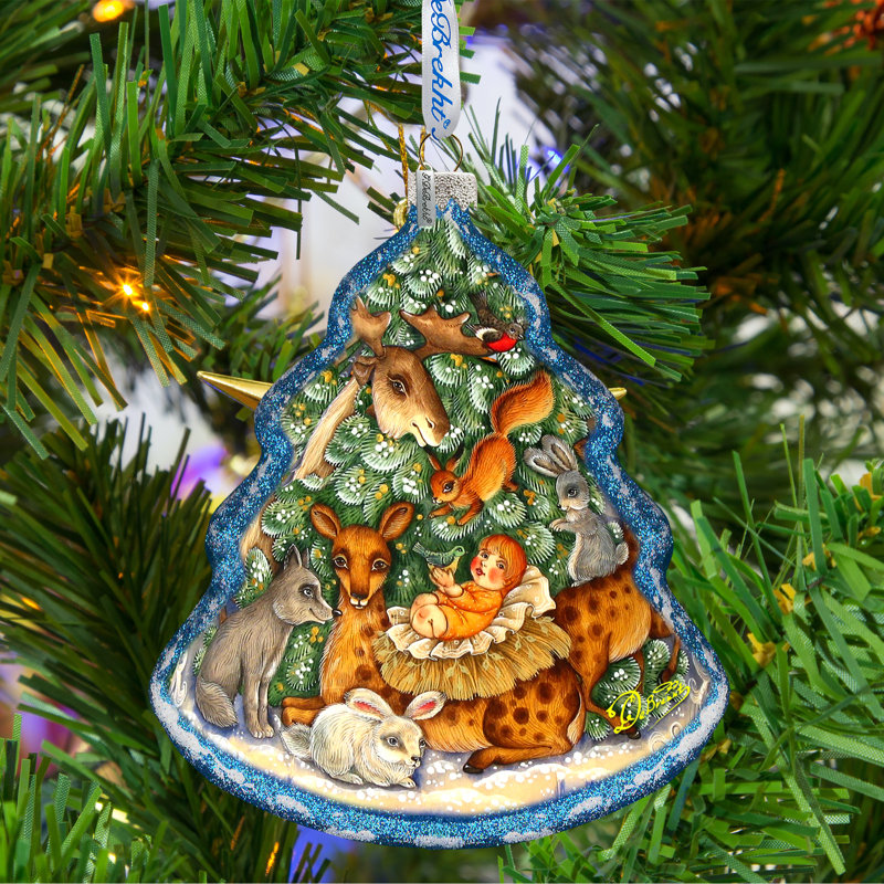Holiday Splendor 4'' Handmade Glass Holiday Shaped Ornament