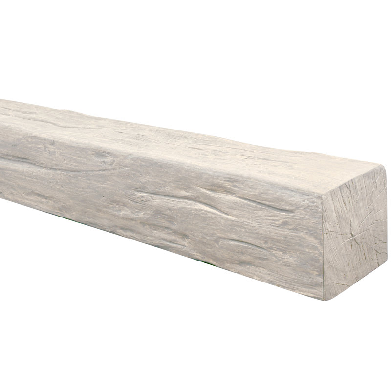 Castra High-density Polyurethane Mantel, Whitewash, 6" H x 6" D x 60" W