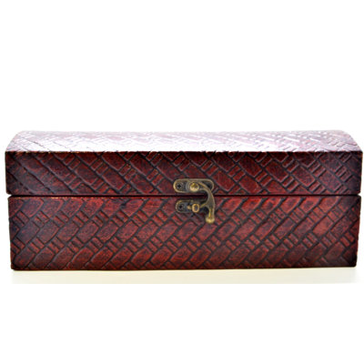 Boîte à bijoux en bois et cuir