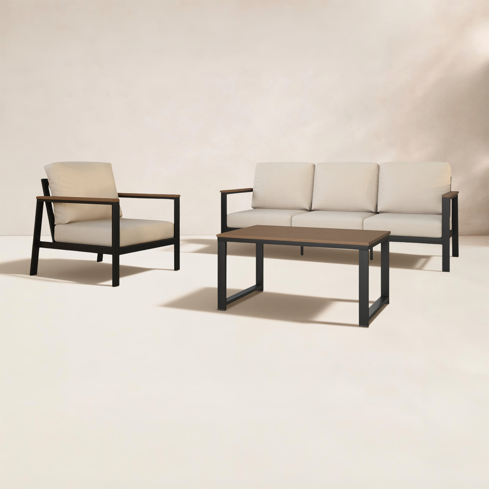 Townsend 4-Person Sunbrella® Patio Seating Group, Cast Silver Sunbrella®