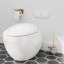 Ensemble de brosse de toilette et porte-papier hygiénique sur pied-116009469
