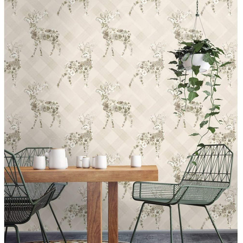 Shevlin 10.05m x 53cm Matte Wallpaper Roll, Beige
