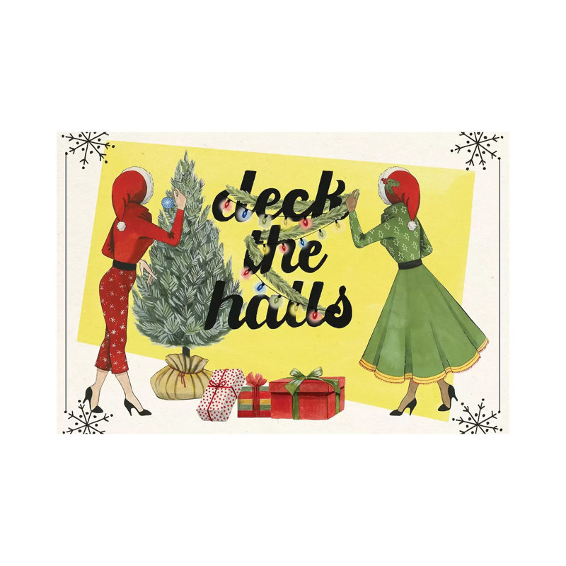 "Vintage Christmas Collection A" par Grace Popp - peinture sur toile tendue, H 12 po x l 18 po x 1,5 po