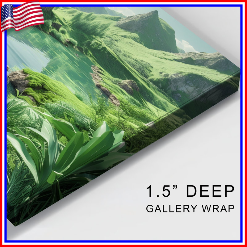 Toile tendue avec châssis Lush Green Valley, 16 po x 20 po