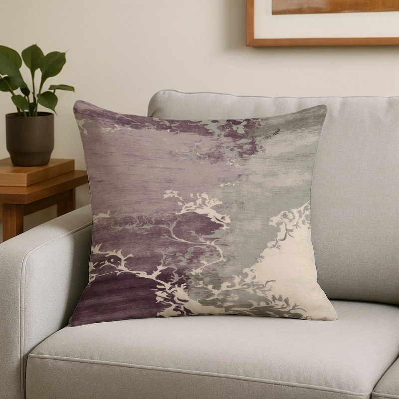 Watercolor Gray Indoor and Outdoor Throw Pillow, Square 16", Gray Abstract 105