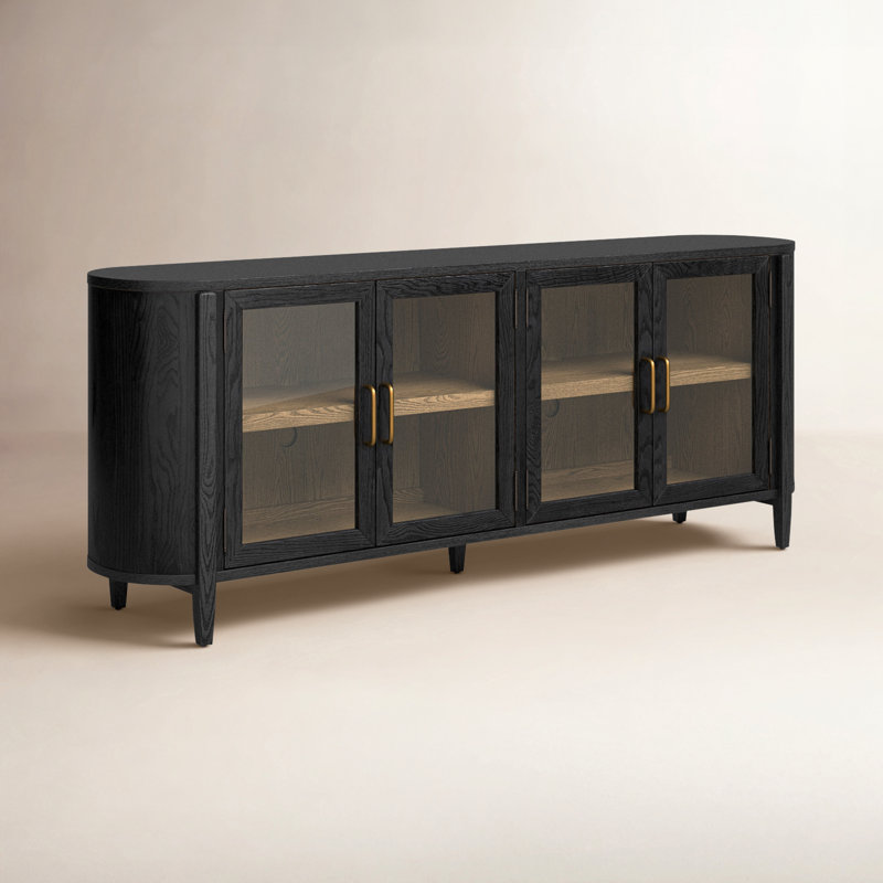 Tolle 82'' W Solid Wood Sideboard, Black