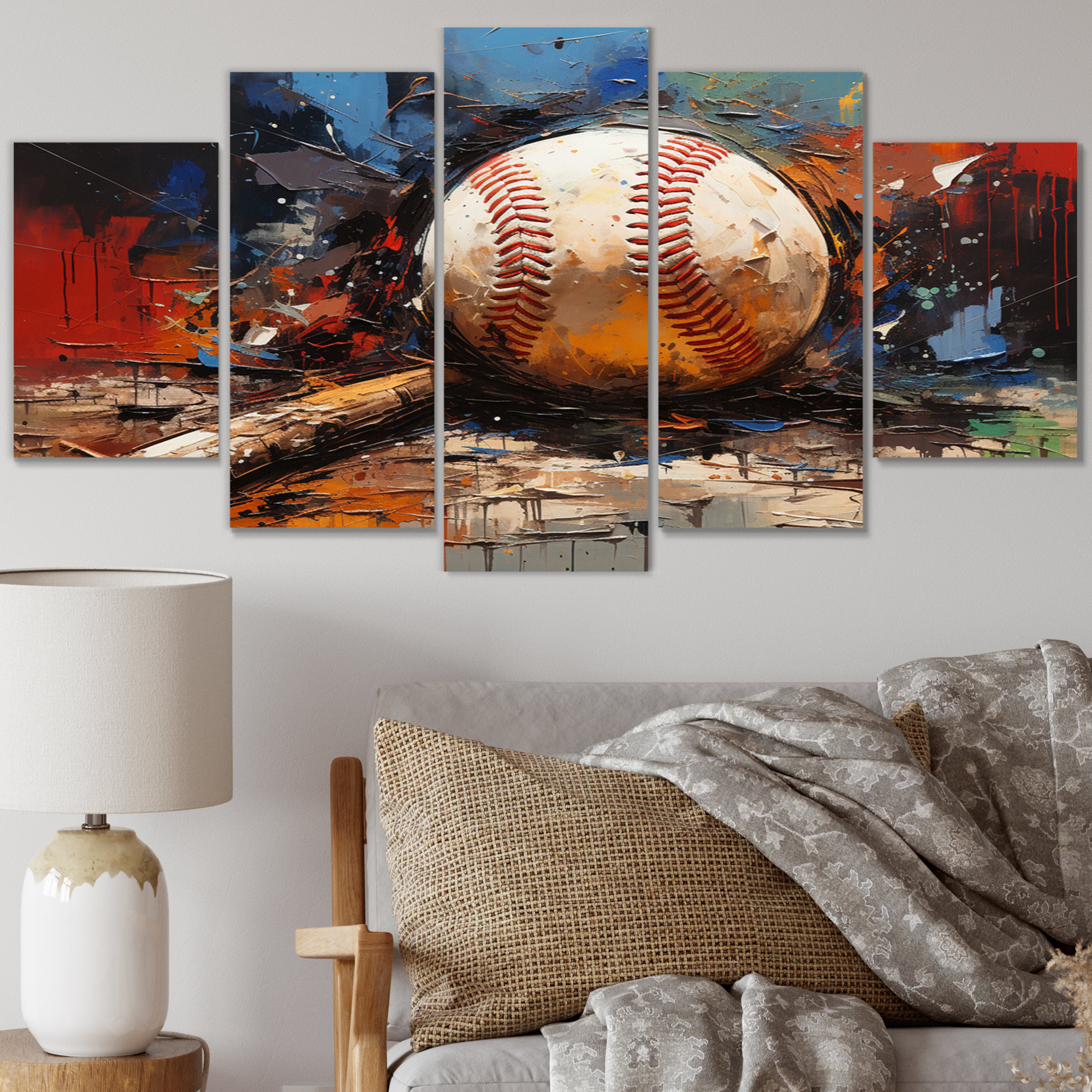 Grovelane Baseball Collage II 5 Pieces | Wayfair