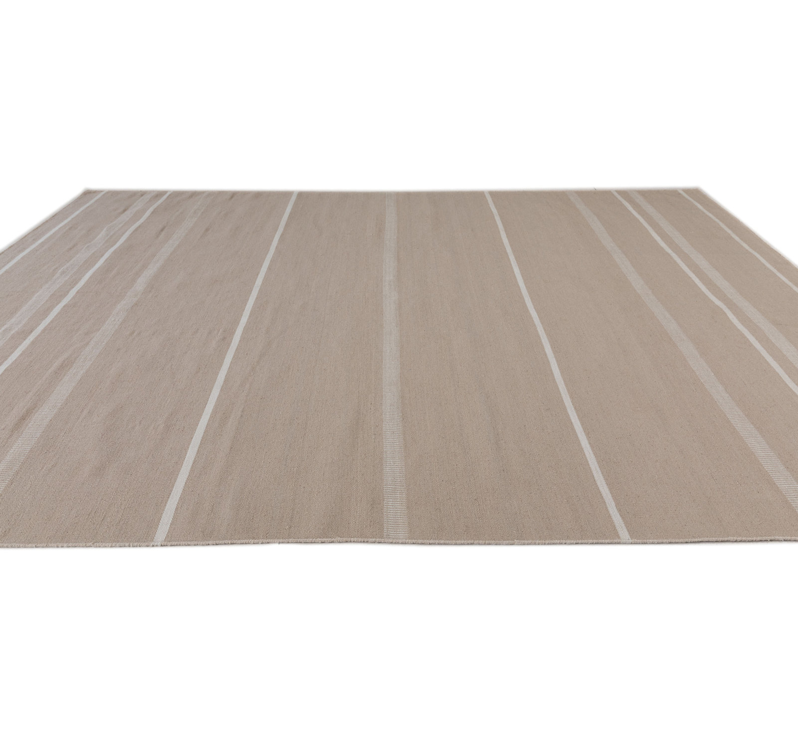 Flatweave Striped Outdoor Rug, Rectangle 2' x 3', Beige