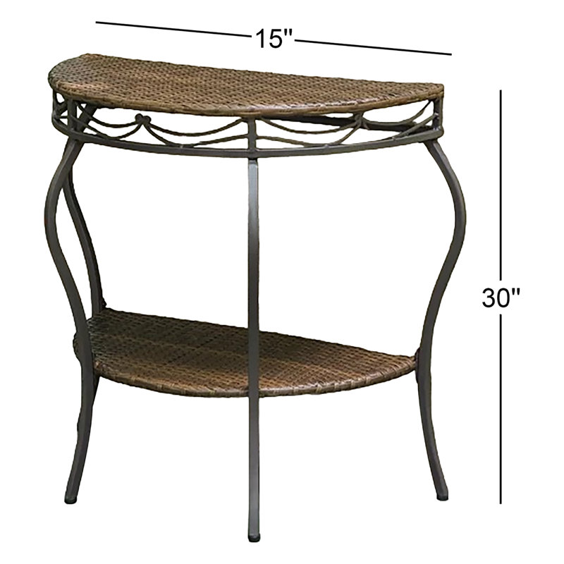 Arvi Metal Outdoor Buffet & Console Table , 30'' in. W 15'' in. D, Antique Brown