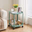Ensemble de 4 tables de chevet avec roulettes, table de chevet en plastique à 2 niveaux avec tablettes de rangement et table de chevet mobile pour la chambre à coucher (ensemble de 4)-132147686