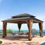15 pi L 13 pi. D Pergola d'extérieur en aluminium avec moustiquaire et rideaux d'intimité