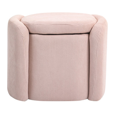 Storage Ottoman Corduroy Upholstered Footstool with Lid Small Modern Ottoman Footrest for Living Room